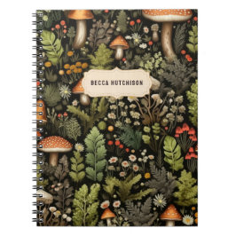 Rustic Woodland Mushroom Forest Notebook Anteckningsbok