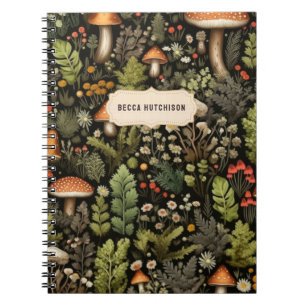 Rustic Woodland Mushroom Forest Notebook Anteckningsbok
