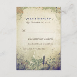 Rustic Woodland Navy-Bröllop OSA Card Kort