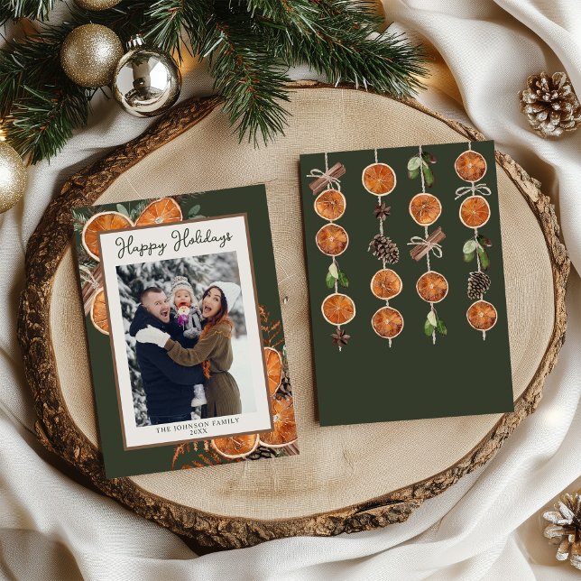 Rustic Woodland Photo jul-Helgdag Card Julkort (Skapare uppladdad)