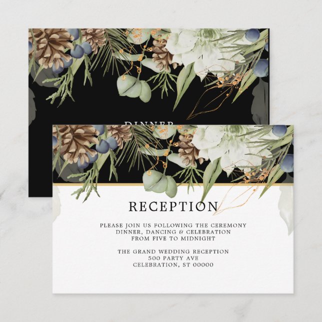 Rustic Woodland Pinecones | Bröllopapport (Fram/baksida)