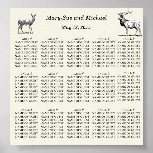 Rustic Woodland Sittplats Arrangemang Poster (Framsidan)