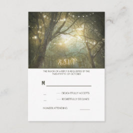 Rustic Woodland String Ljus Bröllop OSA Card Kort