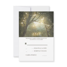 Rustic Woodland String Ljus Bröllop OSA Card