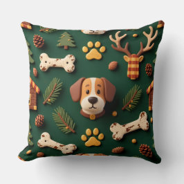 Rustic Woodland Throw Pillow – Cozy Lodge Pet Kudde