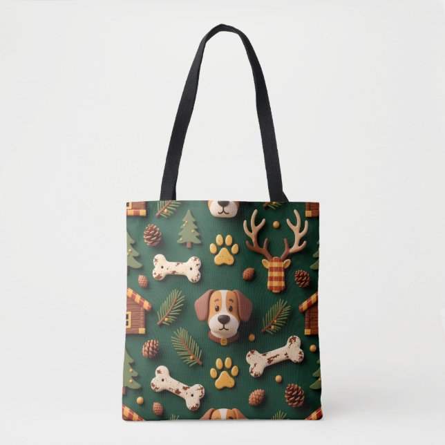 Rustic Woodland Tote Bag – Lodge‑Inspired Pet Tygkasse (Framsida)