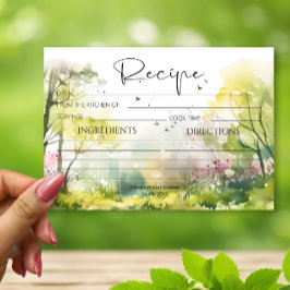 Rustic Woodland Vår Recept Card