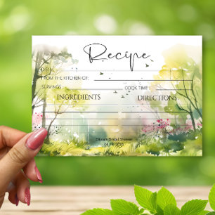 Rustic Woodland Vår Recept Card