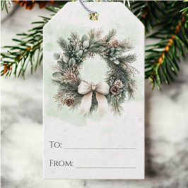 Rustic Woodland Wandeand Chic jul Presentetikett