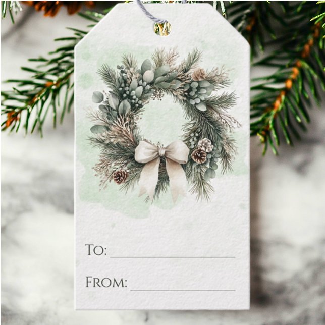 Rustic Woodland Wandeand Chic jul Presentetikett (Skapare uppladdad)