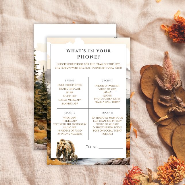 Rustic Woodland What's in Your Mobil Baby Shower (Skapare uppladdad)