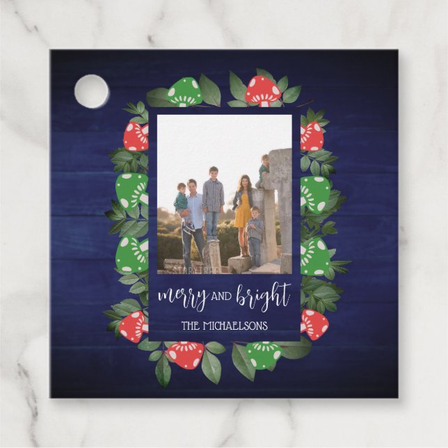 Rustic Woodland Whimsical Mushroom-jul Gåvor Etiketter (Framsida)