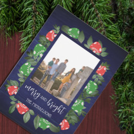 Rustic Woodland Whimsical Mushrooms Christmas Julkort