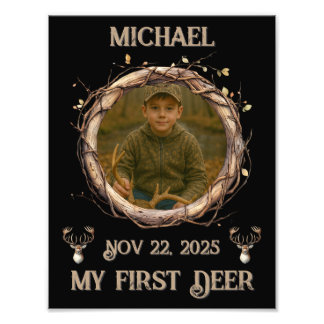 Rustic Woodland Whitetail Deer First Hunt Fototryck