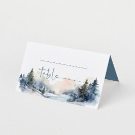 Rustic Woodland Winter Forest Bröllop Placeringskort