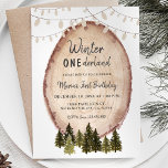 Rustic Woodland Winter Onederland Birthday Inbjudningar<br><div class="desc">Rustic Woodland Winter Onederland Birthday bjudande Vinterdagen - första födelsedagsinbjudan</div>