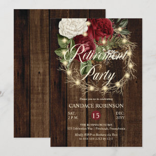 Rustic Woodsy Lighted Wandeine Pension Party Inbjudningar