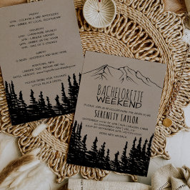 Rustic Woodsy Mountain Bachelorette Helg Inbjudningar