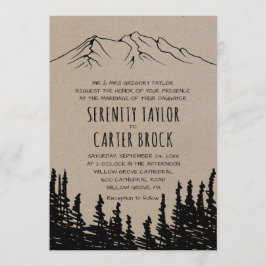 Rustic Woodsy Mountain Formal Bröllop Inbjudningar