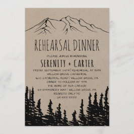 Rustic Woodsy Mountain Rehearsal Dinner Inbjudningar