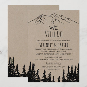 Rustic Woodsy Mountain Vow Renewal Inbjudningar