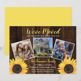 Rustic Woodsy Solros Flytta Photo Meddelande