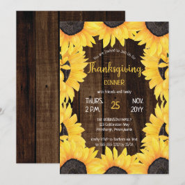 Rustic Woodsy Wood |Middag för Thanksgiving av blo Inbjudningar