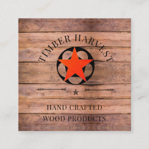Rustic Woodworking Wood Fyrkantigt Visitkort