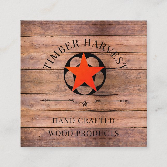 Rustic Woodworking Wood Fyrkantigt Visitkort (Framsida)