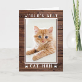 Rustic World's Best Cat Mamma Mors dag Photo Kort