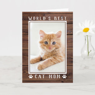 Rustic World's Best Cat Mamma Mors dag Photo Kort