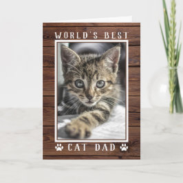 Rustic World's Best Cat Pappa Fars dag Photo Kort