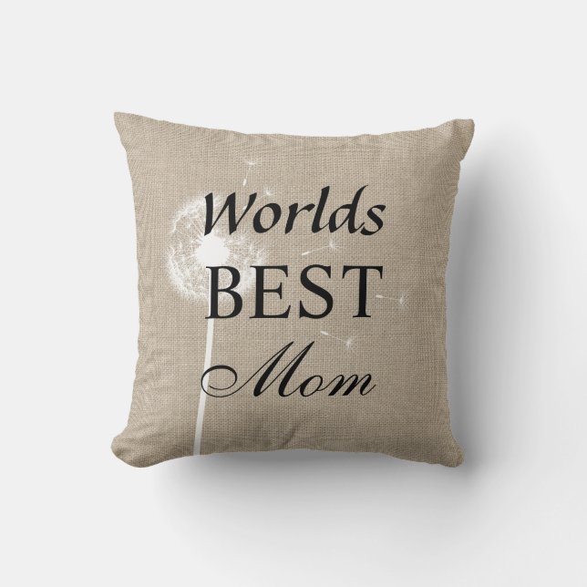 Rustic Worlds Best Mamma Pillow med Dandelion Kudde (Framsida)