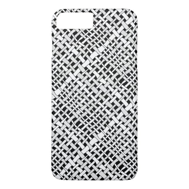 Rustic Woven Elegant Silver Burlap Case-Mate iPhone Skal (Baksida)