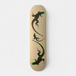 Rustic Yin Yang Lizards Mini Skateboard Bräda 18,5 Cm