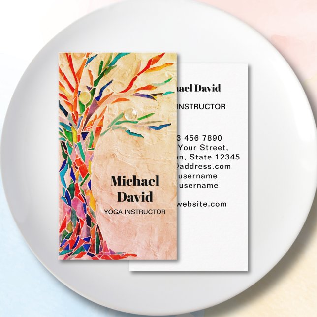 Rustic Yoga Instructor Visitkort (Skapare uppladdad)