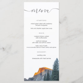 Rustic Yosemite Half Dome Sunset Wedding Meny