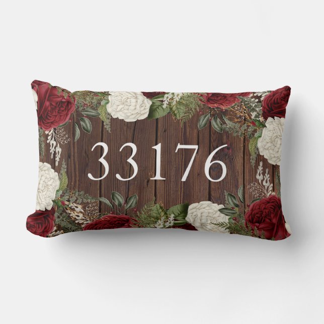 Rustic Zip-kod Ro Ny gifta par Lumbarkudde (Framsida)