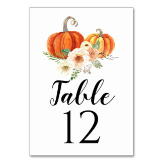 Rustica Pumpkin Bord-kort Bröllop Bordsnumren Bordsnummer