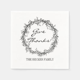 Rustig andedräkt Ge Tack Thanksgiving Napkins Pappersservett
