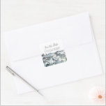 Rustig bergsfärg Foto Spara datum Fyrkantigt Klistermärke<br><div class="desc">Rustic Mountain Watercolor Spara datum Classic Square-etiketten</div>