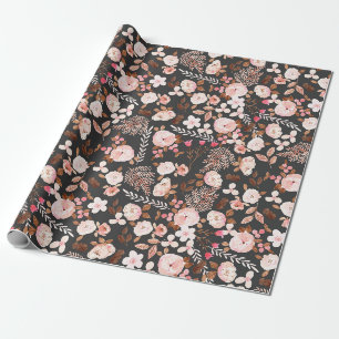 Rustig Blommigt på hösten Vattenfärg Mönster R Presentpapper