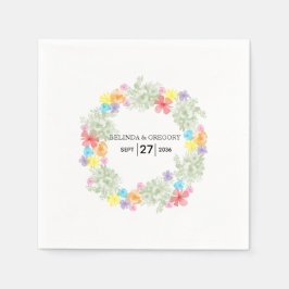 Rustig Blommigt Utandning Bröllop Pappersservett