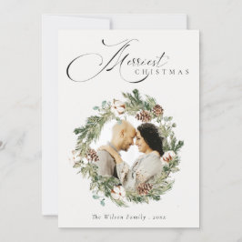 Rustig bomull Gräs Cone Fotojul-andedräkt Julkort