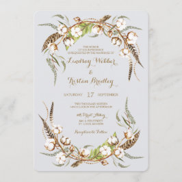 Rustig bomullsfrö, andfåglar Bröllop Inbjudningar