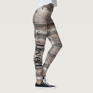 Rustig chic, ENKELT LOVED-skript på barnwood   Leggings