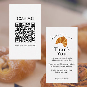 Rustig croissant Lämna en recension QR-kod Visitkort