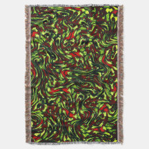 Rustig, grönaktig gult och levande röd kurvor