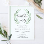Rustig Grönt Födelsedagsfest av utandning av oleva Inbjudningar<br><div class="desc">Enkelt och Rustic Födelsedagsfest inbjudan Card med vattenfärgad blommigt med grönt av utandning av oliver gren. Det här är perfekt för vår,  sommar- och strandevenemang. Om du vill ha en mer avancerad anpassning av den här designen klickar du på knappen "Anpassa den" ovan! Matchande objekt är också tillgängliga.</div>