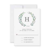 Rustig Grönt Vattenfärgning Utandning Monogram Brö